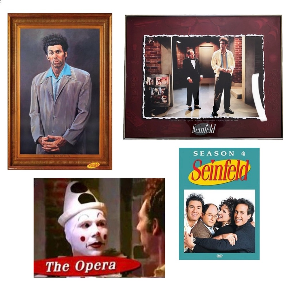 2 Seinfeld TV Show Kramer Art Portrait Bronze‎ Finish Frame & The Opera